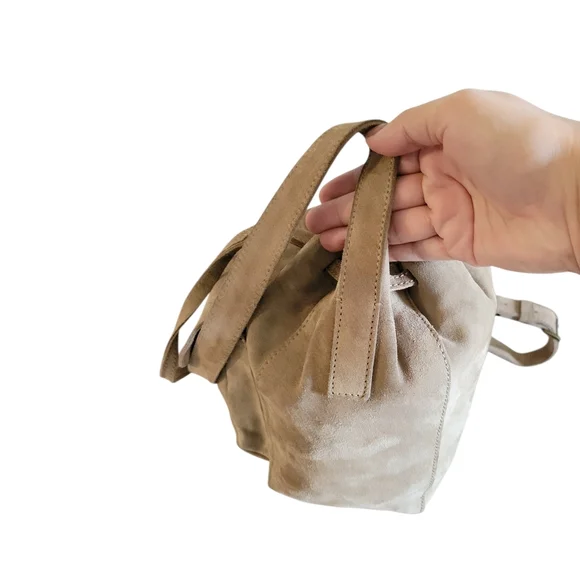 Prada Beige Suede Bucket Crossbody Bag - Picture 5 of 16